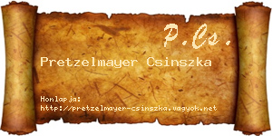 Pretzelmayer Csinszka névjegykártya